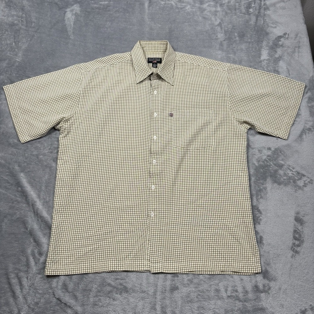 Vintage Polo Jeans Co Ralph Lauren Shirt Mens Large Plaid Cotton Made in USA